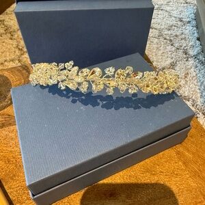 NEW Bel Aire Bridal HEADBAND Silver Crystal Tiara$280 Retail